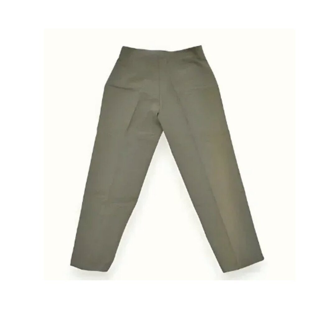 Vintage 90s Olive Green Minimalist Tapered High Rise Waist Mom Dress Pants 12
